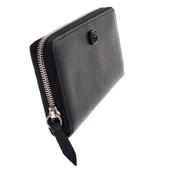 Gucci Zip GG Black Leather Wallet Long - Picture 1 of 6